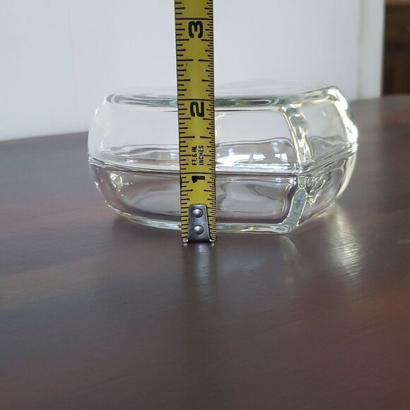 Vintage Heavy Glass Heart Trinket Dish - Picture 6 of 6